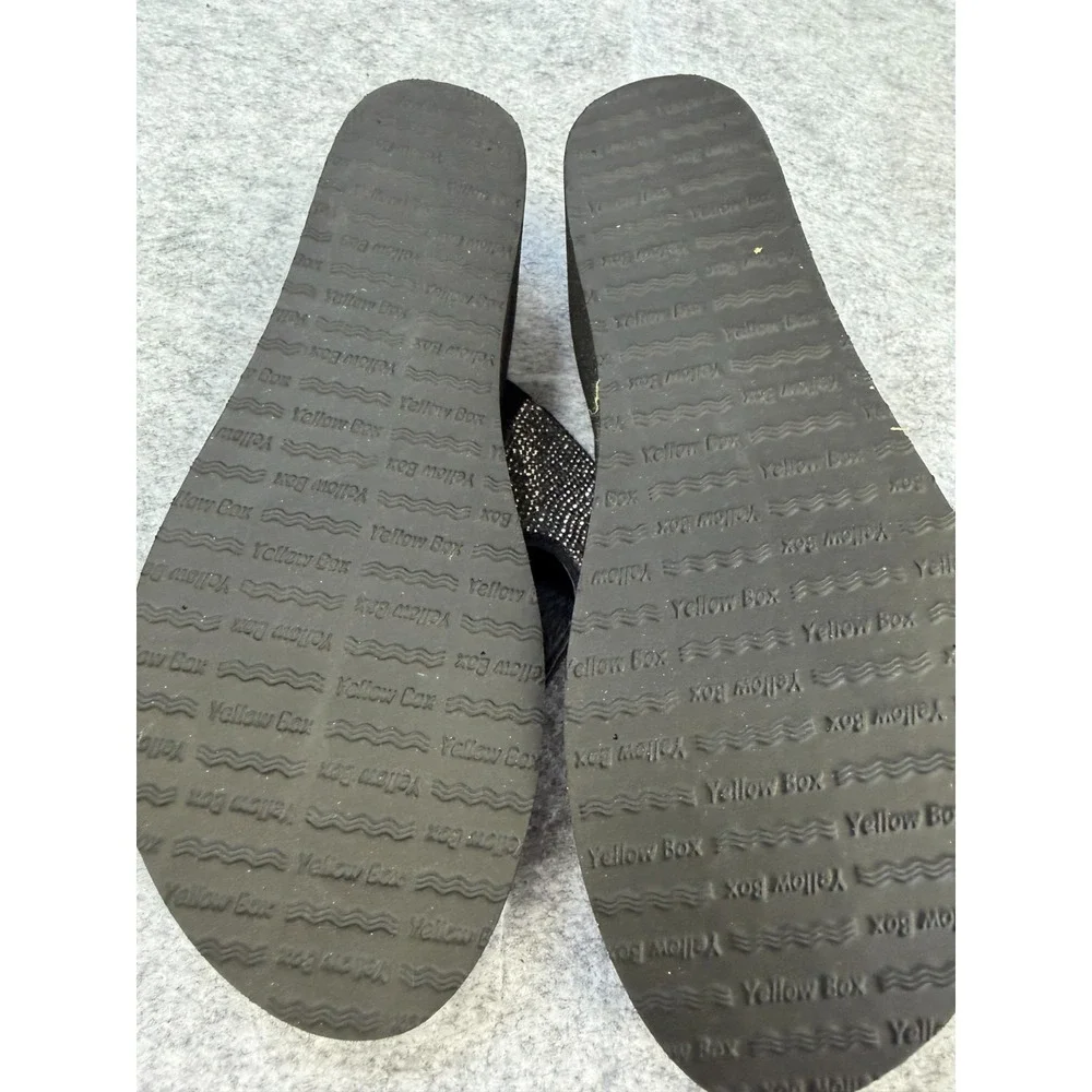 Yellow Box "Sam" black Rhinestone Fiip Flops size 9M - Picture 6 of 8